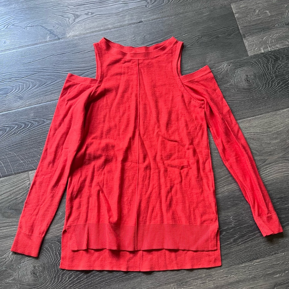 Orange Red Cold Shoulder Sweater XS Nordstrom Trouvé
